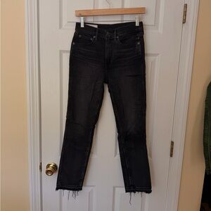 GAP Black vintage slim high rise Jeans with Raw Hem